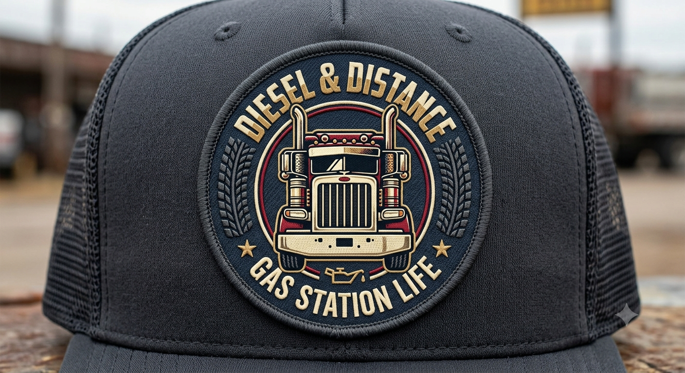 Diesel and distance trucker cap